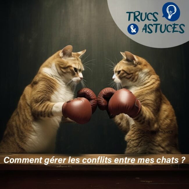 comment gérer les conflits entre chats 1 photo de deux chats tigrés face à face avec des gants de boxe pour représenter un conflit entre chats