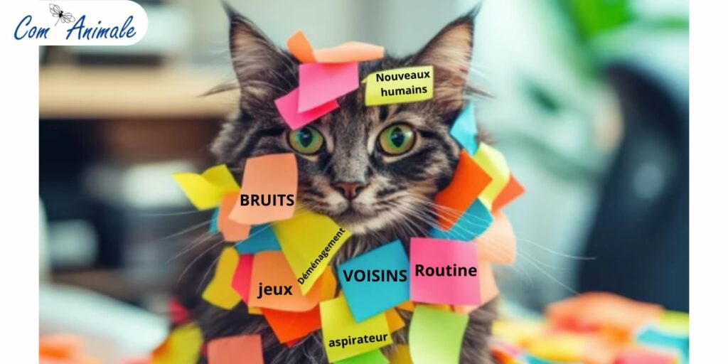 photomontage du stress chez le chat