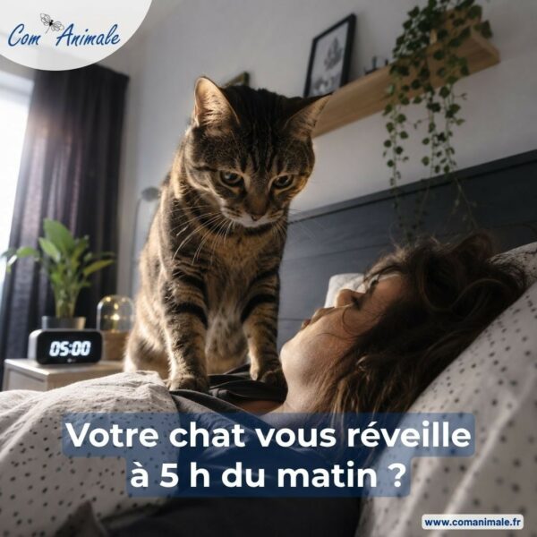 photomontage d'un chat tigré qui est sur son humain qui dort